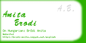 anita brodi business card